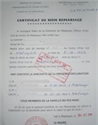 Certificat de non remariage